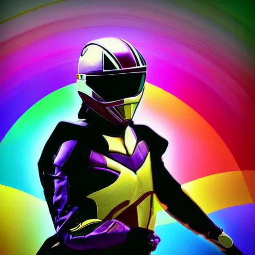 Image similar to keanu reeves as the rainbow power ranger, digital photography, high detail