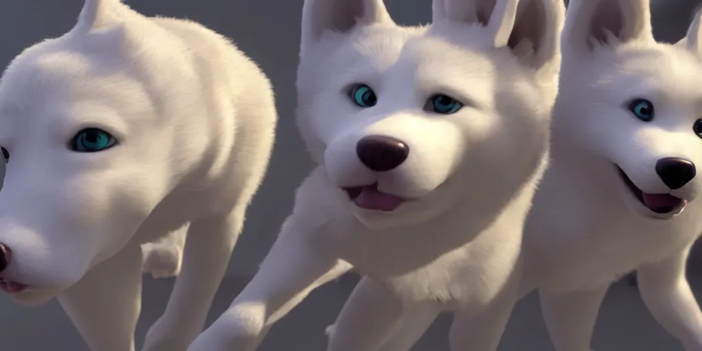 Image similar to demo reel 3 d husky animation adorable cgi animated ray tracing 4 k ultra - hd