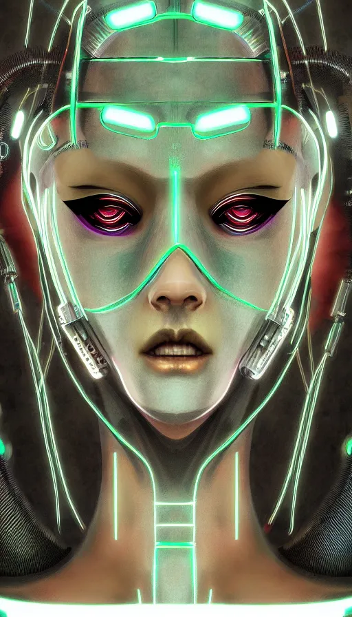 Image similar to face mask on beautiful woman face, cyberpunk art by kuno veeber, cgsociety, computer art, ultra detailed, futuristic, anime aesthetic