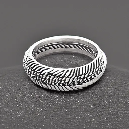 Prompt: a closeup hd photography of an intricate handcrafted finger ring