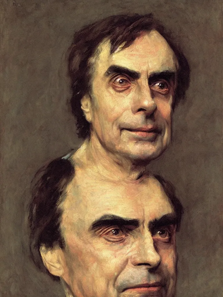 Image similar to portrait of Carl Sagan, by Ilya Repin