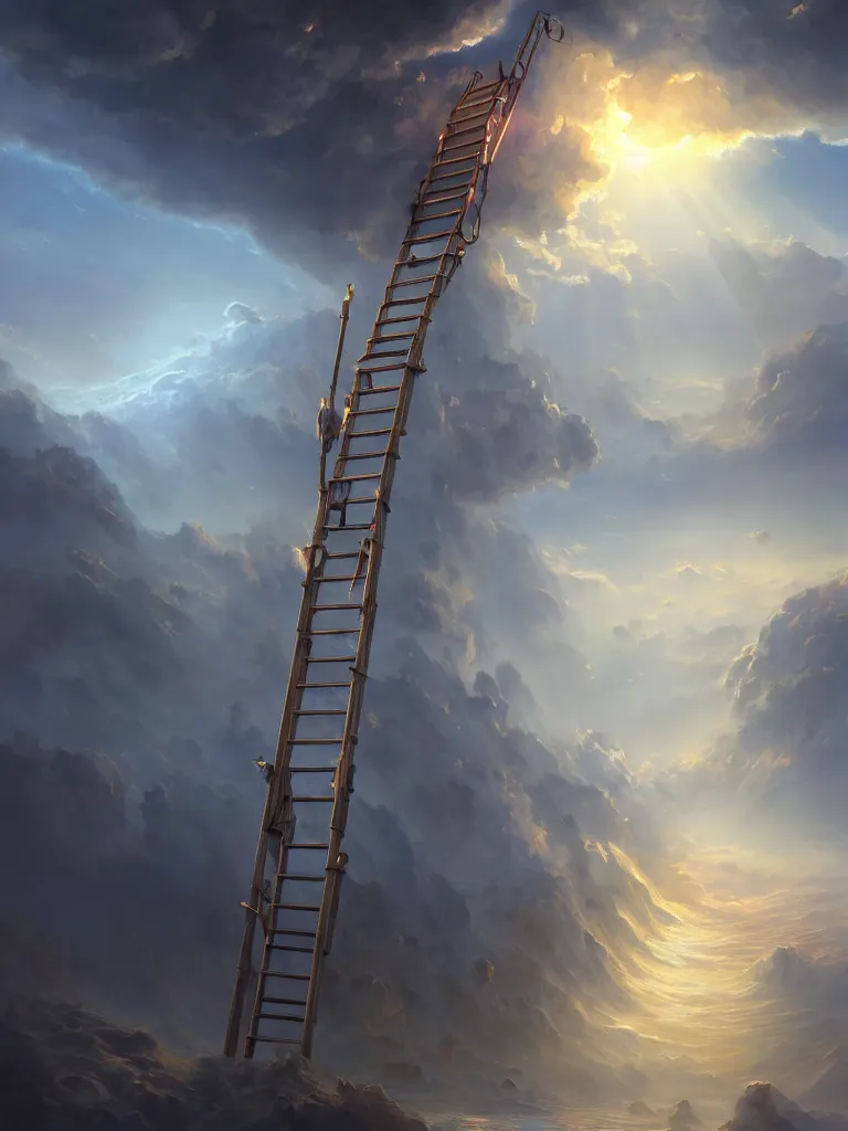 Beautiful religious background - stairs to heaven, bright light