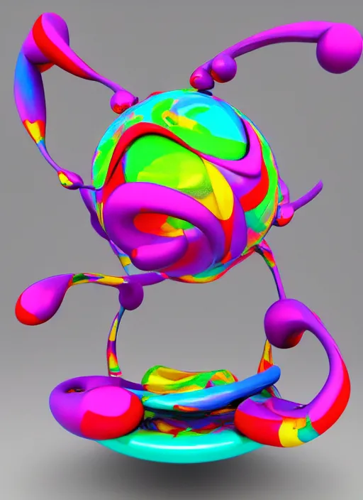 Prompt: : hyperbolic abstract colorful art installation zbrush vr dalle2 macro lens 3d render unity unrealengineoctane