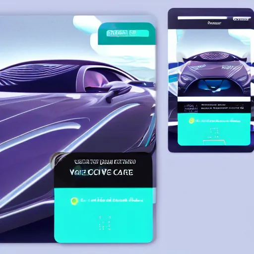 Image similar to vaporwave car concept, ui card