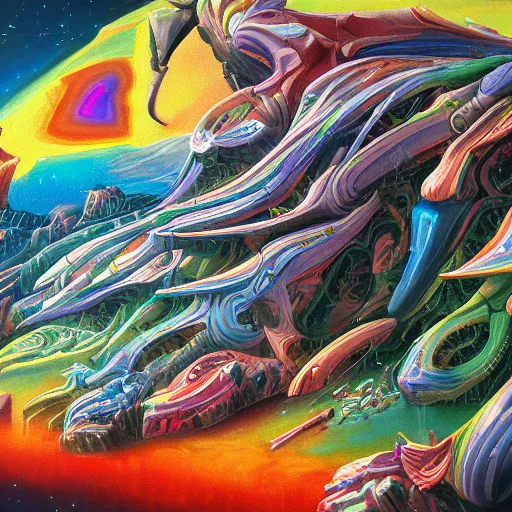 Image similar to a painting of the genesis, colorful, detailed, trending on artstation