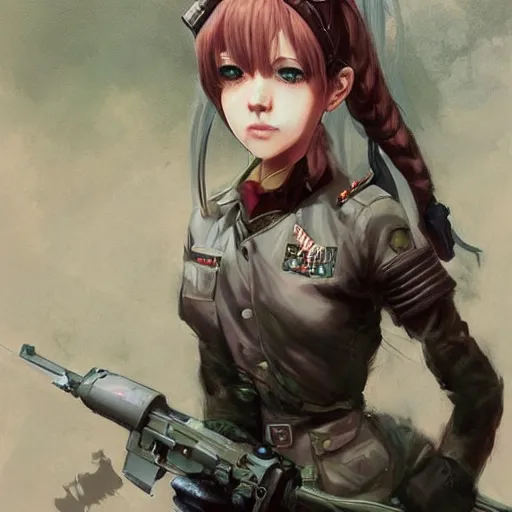 Image similar to portrait of a girly girl miku hatsune, epic, tragic, military art, fantasy, dieselpunk, hd shot, digital portrait, beautiful, artstation, comic style, by artgerm, guy denning, jakub rozalski, magali villeneuve and charlie bowater