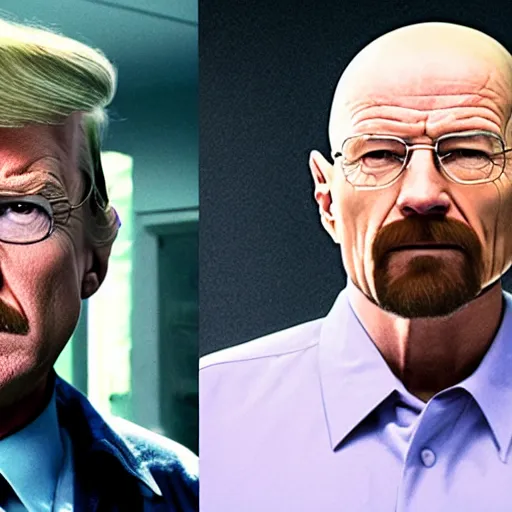 Image similar to walter white with donald trump