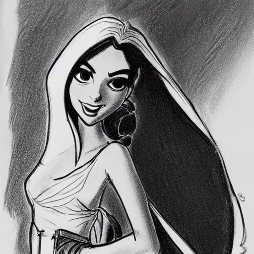 Image similar to milt kahl sketch of victoria justice as princess padme from star wars episode 3