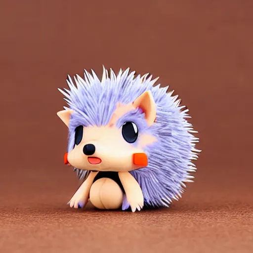 Image similar to high quality portrait flat matte painting of cute Hedgehog in the style of nendoroid and Toon , flat anime style, thick painting, medium close-up