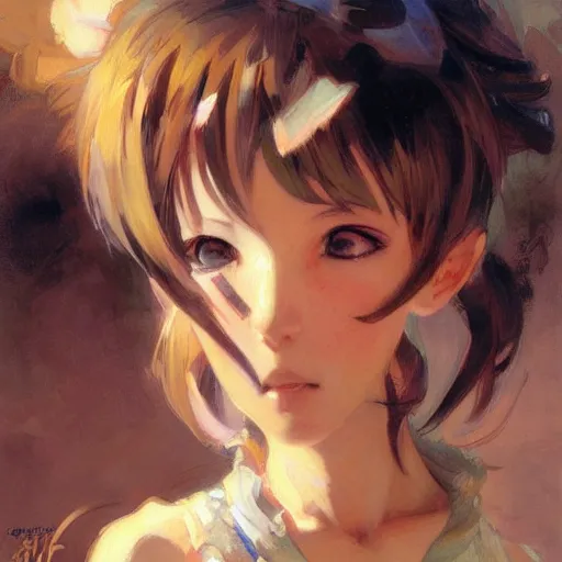 Image similar to mad cute anime girl faces, chibi art, painting gaston bussiere, craig mullins, j. c. leyendecker