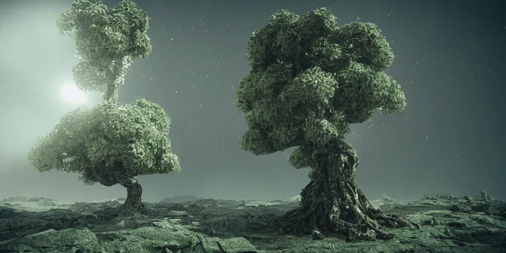 Image similar to futuristic tree of the last tree on earth, octane render, professional lighting, unreal engine 5