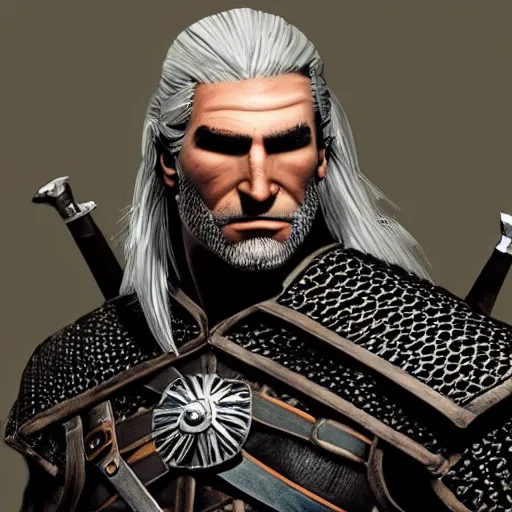 Prompt: Geralt of Rivia in the style of Pixar animation, centred