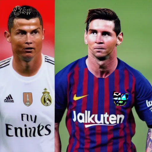 Turned the recent Ronaldo X Messi picture, to reflect their true selves. :  r/StableDiffusion