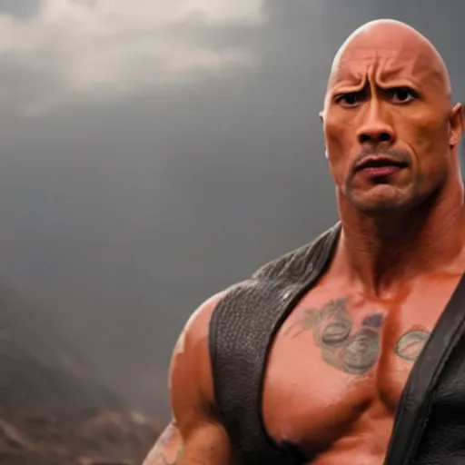 Prompt: dwayne the rock johnson as jagi in fist of the north star, 4 k