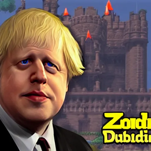 Prompt: Boris Johnson in Zelda 3d, gameplay footage