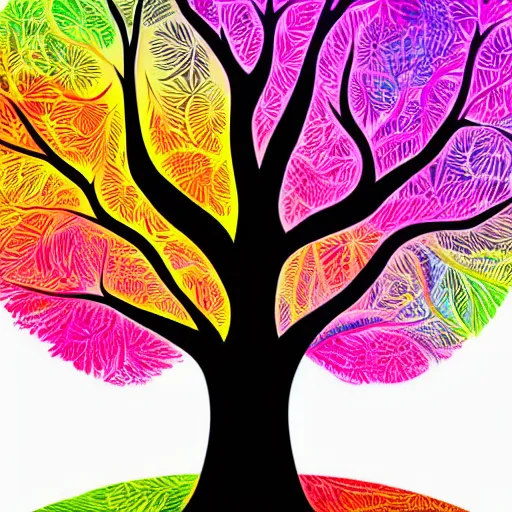 Prompt: colorful world tree shaded vector art. shutterstock. behance hd, artstation, illustration