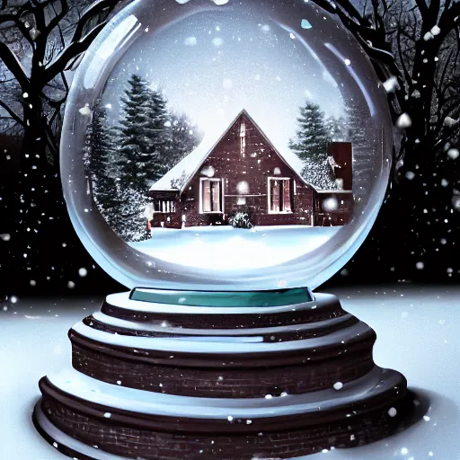 Prompt: snow globe of broeker veiling, artstation, photorealism