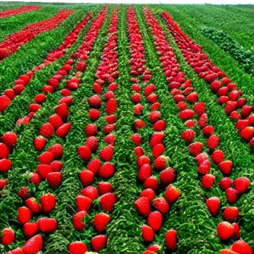 Image similar to a field of strawberries ad infinitum