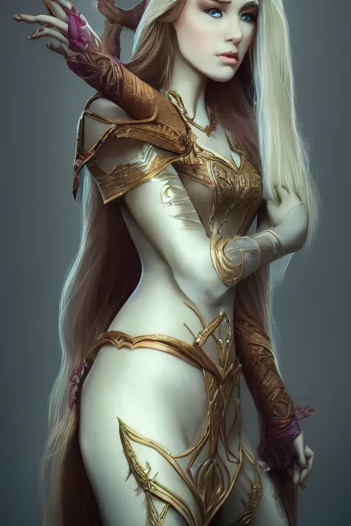 Image similar to beautiful elven princess, accurate anatomy, only two hands, highly detailed, digital painting, artstation, concept art, smooth, sharp focus, illustration, Unreal Engine 5, 8K, art by bearbrickjia