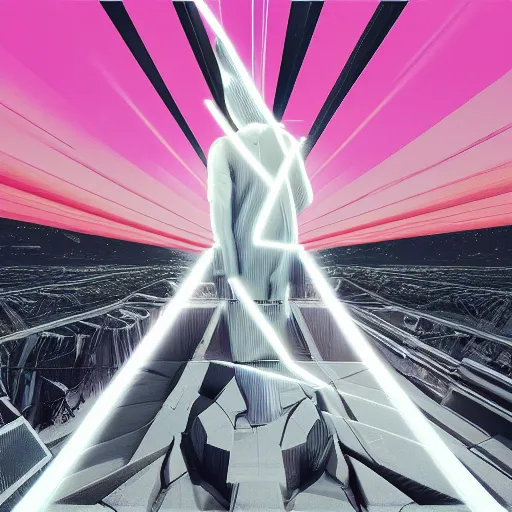 Prompt: futuristic rap album cover for Kanye West DONDA 2 designed by Virgil Abloh, HD, artstation