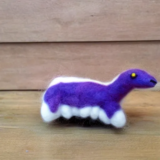 Image similar to a needle felted dratini, needle felting art.