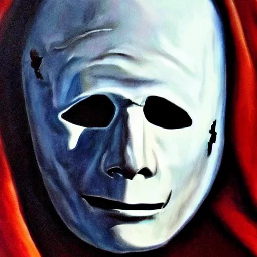 Image similar to A Painting of Michael Myers mask very detail 4K quality super realistic