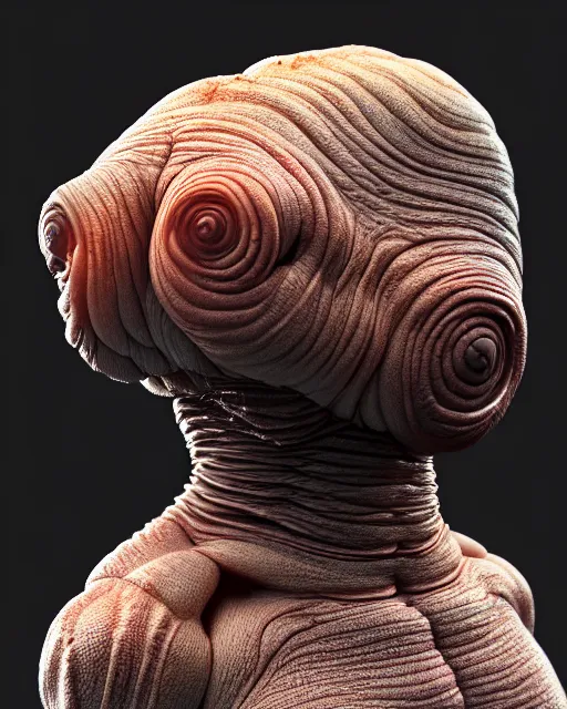 Image similar to head and torso studio portrait photograph of a beautiful humanoid tardigrade | | artgerm, junji ito, realistic, dramatic shadowing, 8 k, hd, octane render, perfect