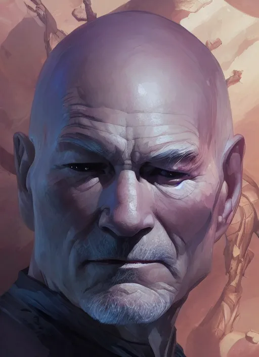 Prompt: Portrait of Patrick Stewart, marvel comics, dark, intricate, highly detailed, smooth, artstation, digital illustration by Ruan Jia and Mandy Jurgens and Artgerm and Wayne Barlowe and Greg Rutkowski and Frank Frazetta