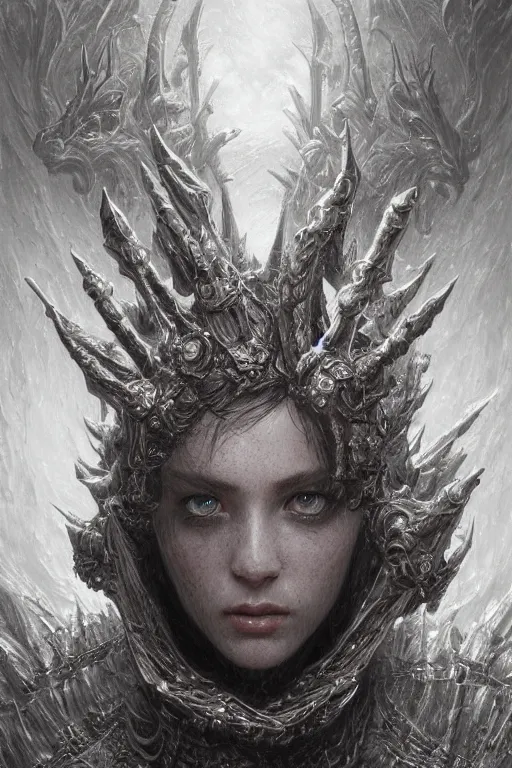 Image similar to realistic portrait of beautifully crystalized and detailed portrait of a dungeons and dragons rouge, matte painting of cinematic movie scene, dark fantasy, horror, created by gustave dore and greg rutkowski, high detailed, smooth draw, synthwave neon retro, intricate, realistic proportions, dramatic lighting, trending on artstation.