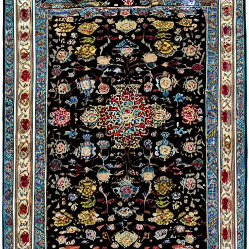 Image similar to Japanese + Persian style carpet