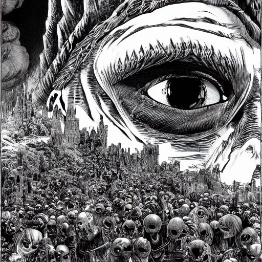 Image similar to the hills have eyes by kentaro miura, hyper-detailed