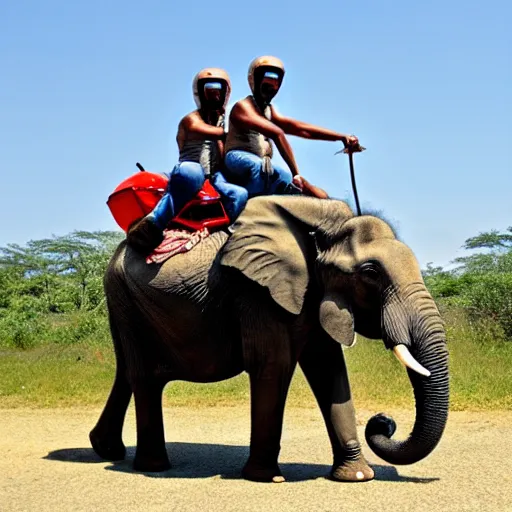 Image similar to elephant riding a motorcycle