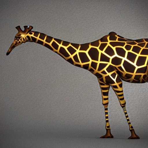 Prompt: mechanical giraffe 4k, 3d render, digital art