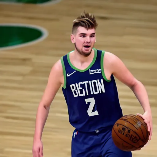 Image similar to luka doncic playing for the boston celtics