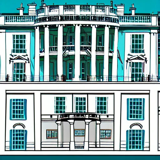 Prompt: architecture diagram of white house