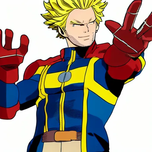 Image similar to chris pratt as all might from my hero academia