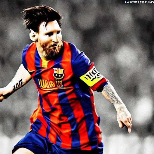 Image similar to photography of Lionel Messi, cinematic, award winning photography by Leonardo Espina