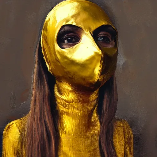 Prompt: girl in golden mask