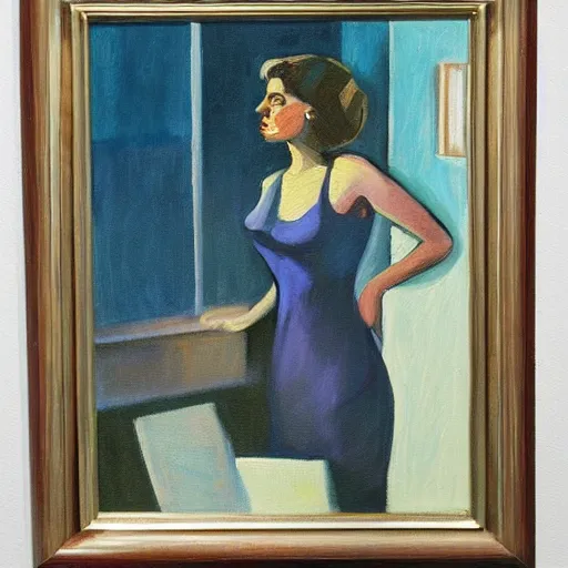 Prompt: a painting of cilia in the style of hopper