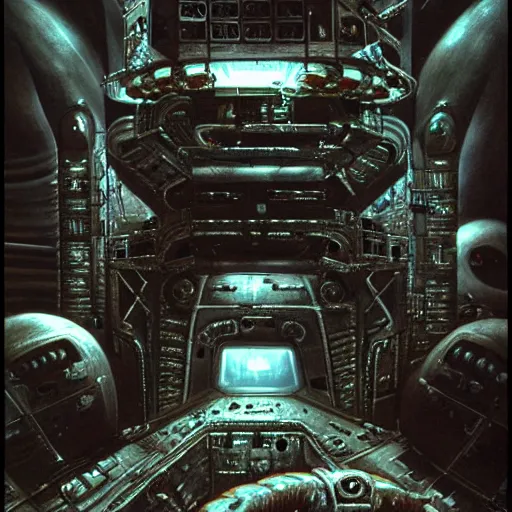 Prompt: a space station made of teeth, rusty meat machine, bio factory, concept art by giger, cgsociety, assemblage, greeble, grotesque, huge scale, monolithic structure, megastructure, impressive sense of scale