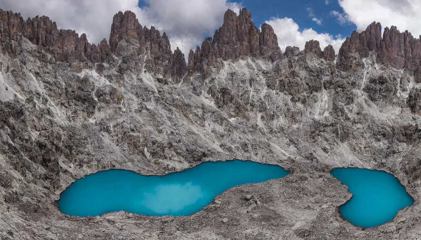 Image similar to lava lake in the dolomites mountains