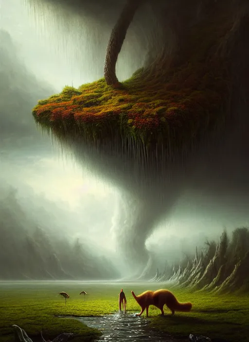 Image similar to a hyper-detailed 3d render like a Oil painting of Nature witnessing itself through all creatures, surrealism!!!!! surreal concept art, lifelike, photorealistic, digital painting, aesthetic, smooth, sharp focus, Artstation HD, by Greg Rutkowski, Chris Tulloch McCabe, Valentina Remenar and Asher Duran,