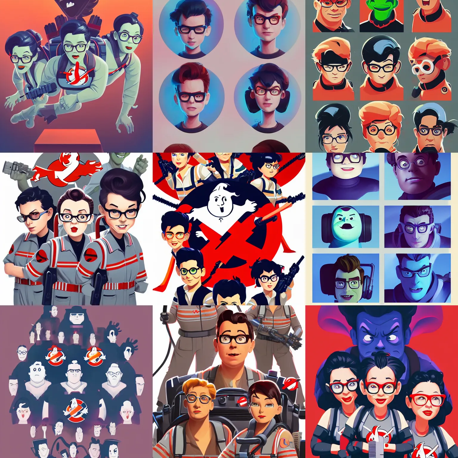 Image similar to face icon stylized minimalist ghostbusters, loftis, cory behance hd by jesper ejsing, by rhads, makoto shinkai and lois van baarle, ilya kuvshinov, rossdraws global illumination