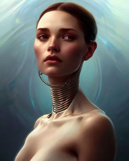 Prompt: a robot with a human face removed, sci - fi face, elegant, highly detailed, digital painting, artstation, concept art, smooth, sharp focus, illustration, art by artgerm and greg rutkowski and alphonse mucha