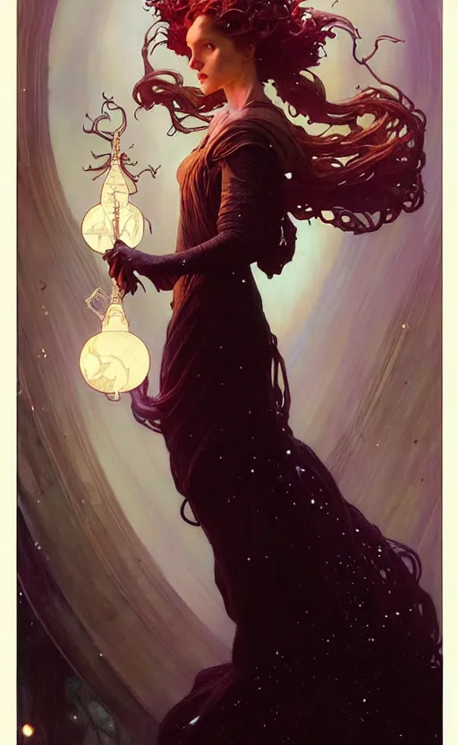 Image similar to magical witch gorgeous lighting by weta studio, mucha, bautista and norman rockwell and greg rutkowski and tom bagshaw and james gurney and lucasfilm