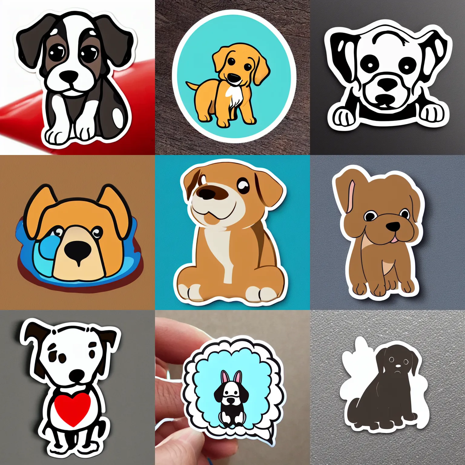 cartoon die cut sticker of puppy | Stable Diffusion | OpenArt
