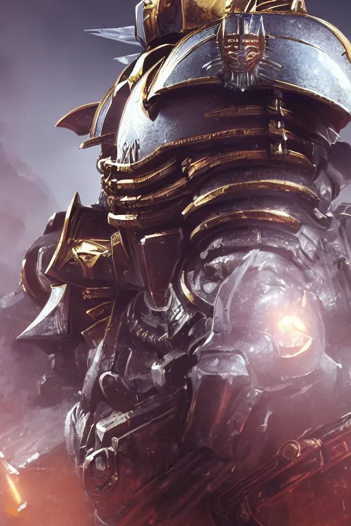 Image similar to armor portrait heros warhammer 4 0 k horus heresy fanart - the primarchs emperor by johannes helgeson animated with vfx concept artist & illustrator global illumination ray tracing hdr fanart arstation zbrush central hardmesh 8 k octane renderer comics stylized