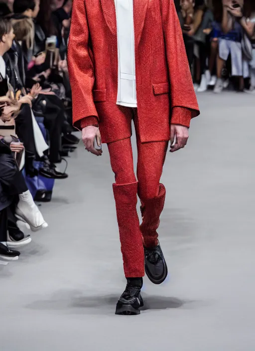 Image similar to hyperrealistic and heavy detailed balenciaga runway show of slender man, leica sl 2 5 0 mm, vivid color, high quality, high textured, real life