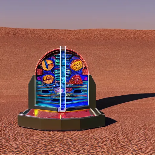 Prompt: a pachinko machine in the desert, by Jean Giraud, high quality, sharp focus, 8k, trending on Artstation,