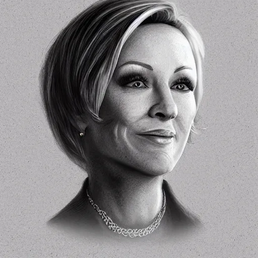 Image similar to maci holloway, first woman elected as president in usa, cold but beautiful, about 3 5 years old, highly detailed,, artstation hd, deviantart, by artgem